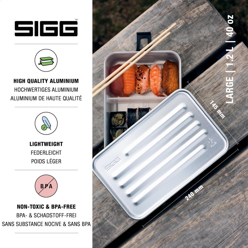 SIGG - Metal Lunch Box Plus - Food Container with Compartments - Swiss Design - Dishwasher Safe - Ultra Light - S/L - Image 3